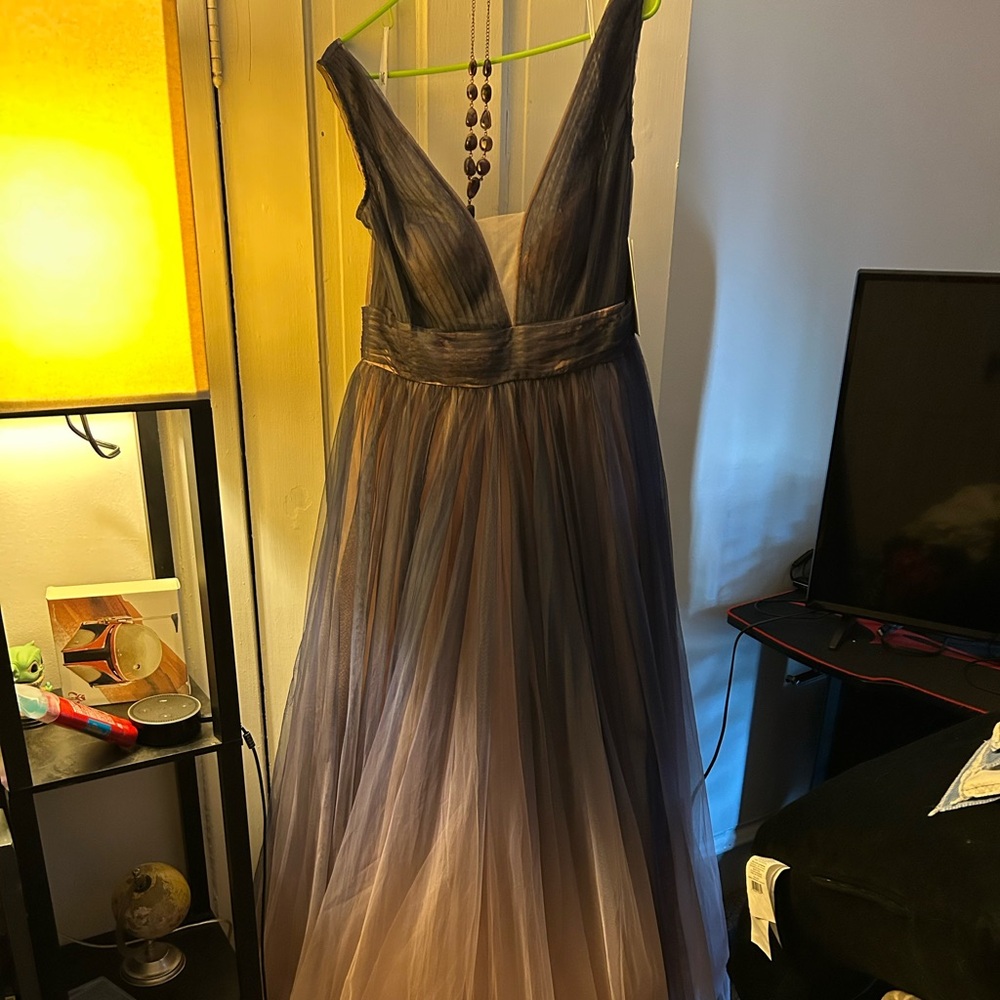 Elegant Purple Ombre Evening Gown - Picture 2 of 7